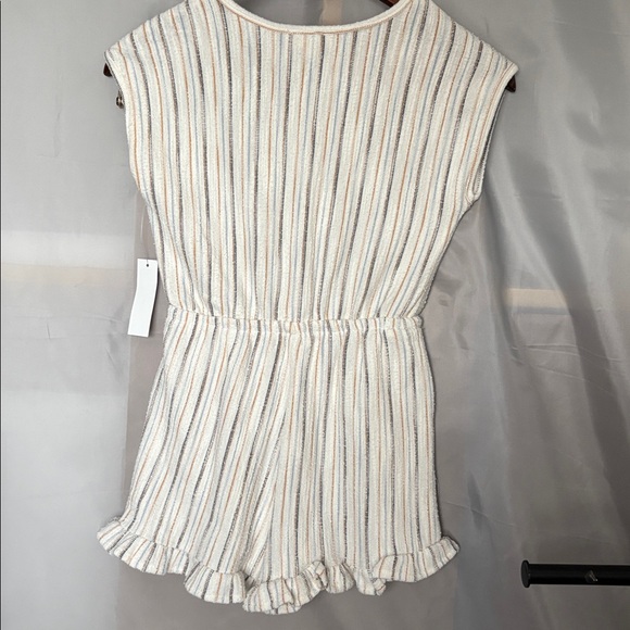 Hayden Girls Button-Front Striped Romper - Picture 10 of 10